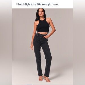 Abercrombie & Fitch Black Ultra High-Rise Straight Jeans